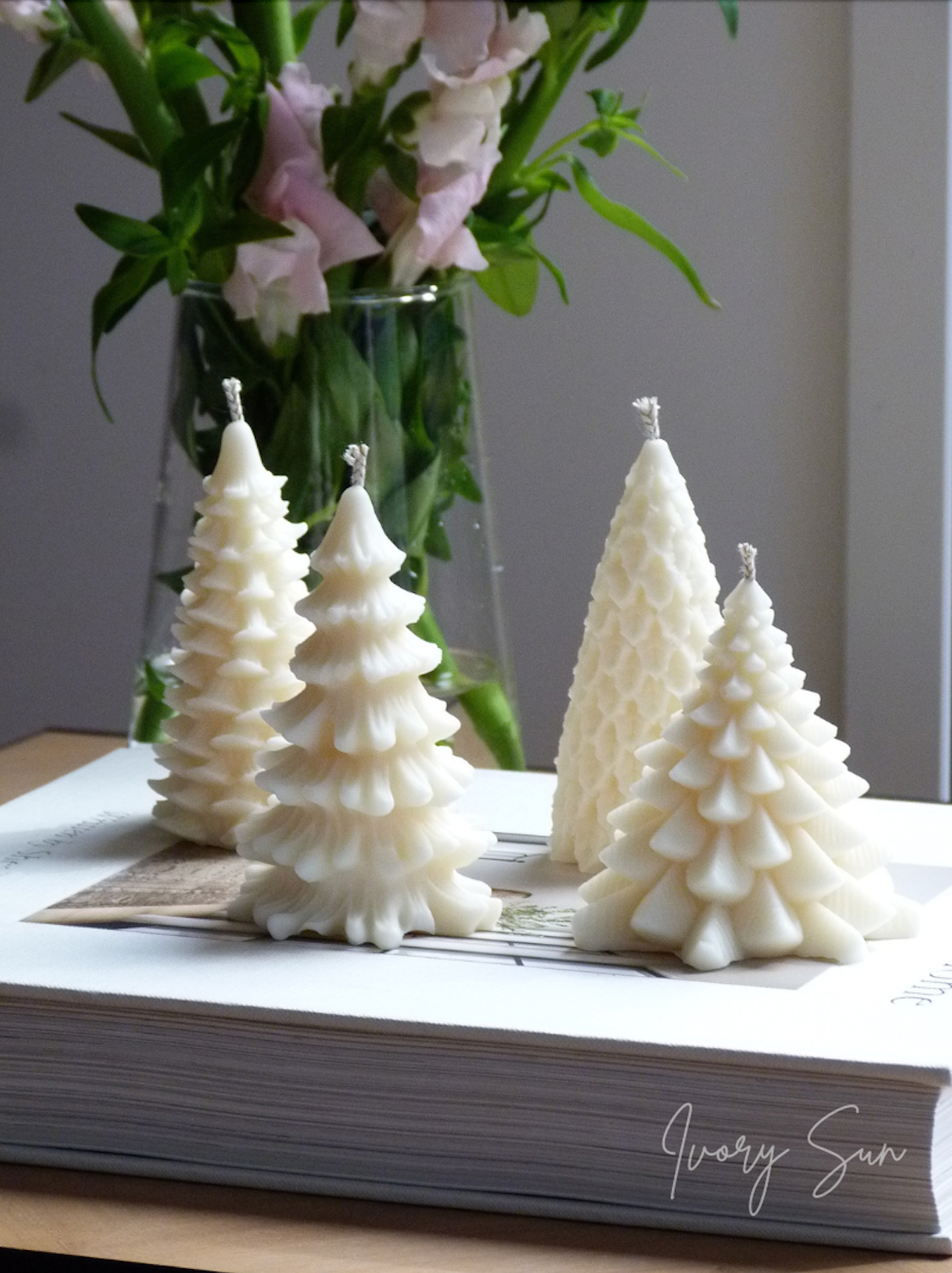 White Christmas tree-shaped candles. Christmas candles,  scented soy candle, essential oils candle, beeswax candle, non toxic candles, decor candles, Sculptural candles Australia
Decorative candles Australia
Beeswax candles Australia
Handcrafted soy candles
Modern candles Australia
Xmas trees Candles Australia
Gift ideas for home lovers 
Housewarming gifts Australia
Sculptural Candles
Candles, Candles Australia
Sculptural Candles Australia
Gift ideas, Christmas candles, gift box, Christmas decor